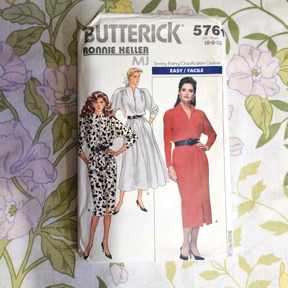 Vintage 80s Sewing Pattern UNCUT Butterick 5761 Size 6-8-10